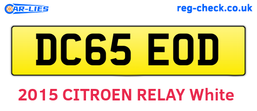 DC65EOD are the vehicle registration plates.