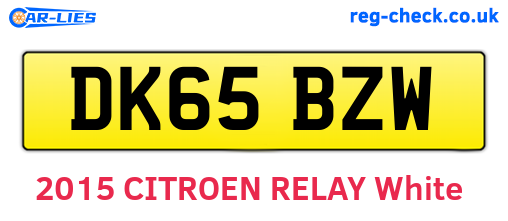 DK65BZW are the vehicle registration plates.
