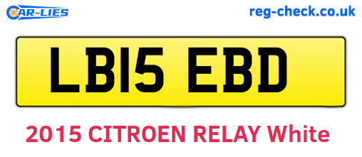 LB15EBD are the vehicle registration plates.
