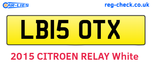 LB15OTX are the vehicle registration plates.