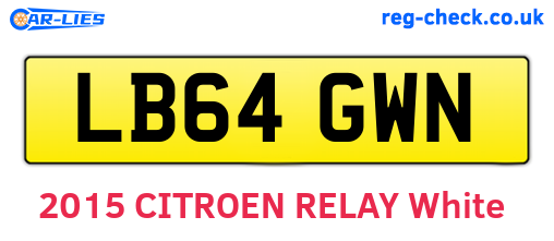 LB64GWN are the vehicle registration plates.