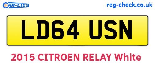 LD64USN are the vehicle registration plates.