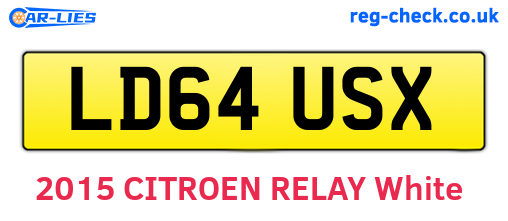 LD64USX are the vehicle registration plates.