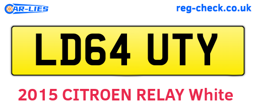 LD64UTY are the vehicle registration plates.