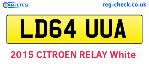 LD64UUA are the vehicle registration plates.