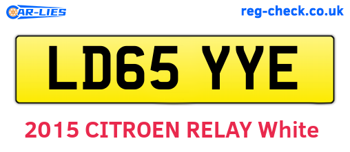 LD65YYE are the vehicle registration plates.