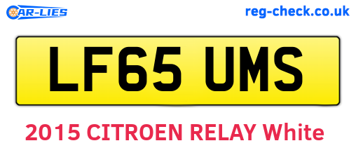 LF65UMS are the vehicle registration plates.