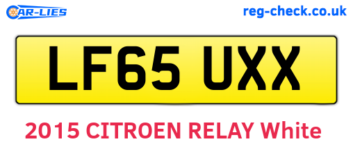 LF65UXX are the vehicle registration plates.
