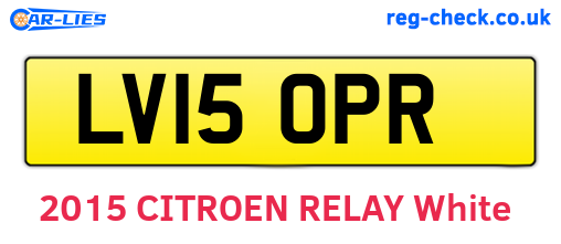 LV15OPR are the vehicle registration plates.