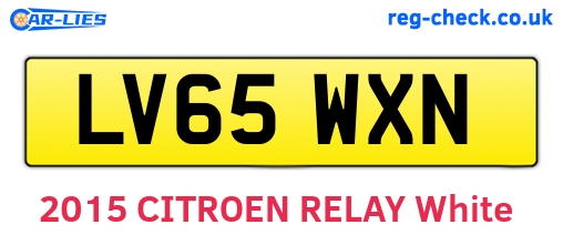 LV65WXN are the vehicle registration plates.