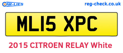 ML15XPC are the vehicle registration plates.
