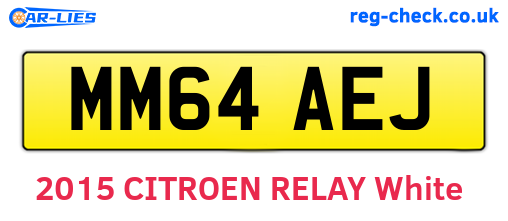 MM64AEJ are the vehicle registration plates.