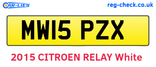 MW15PZX are the vehicle registration plates.