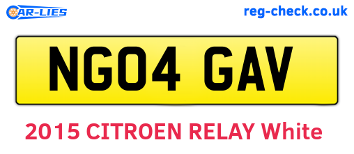 NG04GAV are the vehicle registration plates.