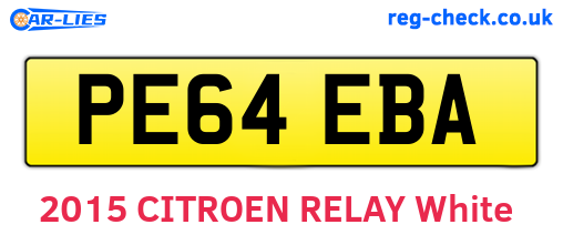 PE64EBA are the vehicle registration plates.