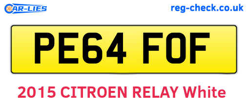 PE64FOF are the vehicle registration plates.