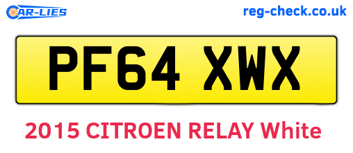 PF64XWX are the vehicle registration plates.
