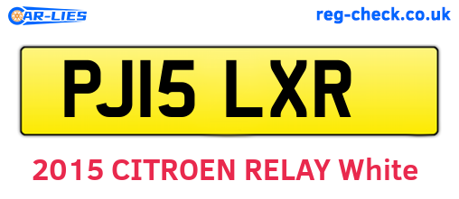 PJ15LXR are the vehicle registration plates.