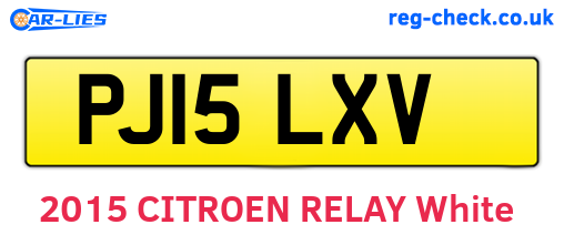 PJ15LXV are the vehicle registration plates.
