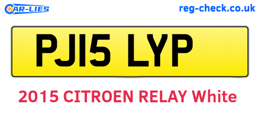 PJ15LYP are the vehicle registration plates.