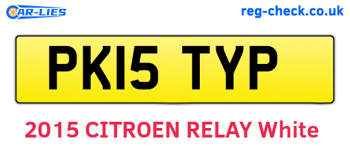 PK15TYP are the vehicle registration plates.