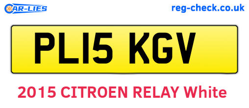 PL15KGV are the vehicle registration plates.