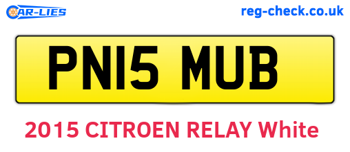 PN15MUB are the vehicle registration plates.