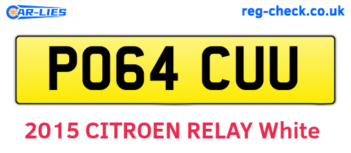 PO64CUU are the vehicle registration plates.