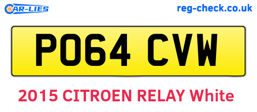 PO64CVW are the vehicle registration plates.