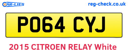 PO64CYJ are the vehicle registration plates.