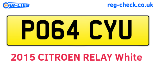PO64CYU are the vehicle registration plates.