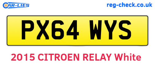 PX64WYS are the vehicle registration plates.