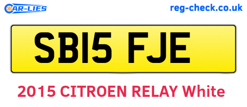 SB15FJE are the vehicle registration plates.