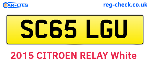 SC65LGU are the vehicle registration plates.