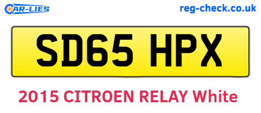 SD65HPX are the vehicle registration plates.