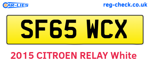 SF65WCX are the vehicle registration plates.