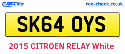 SK64OYS are the vehicle registration plates.