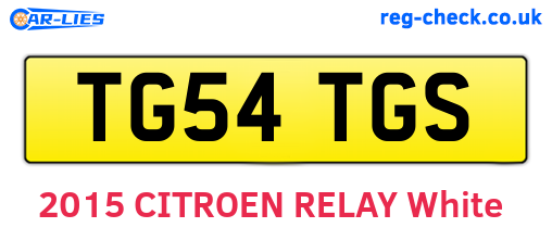 TG54TGS are the vehicle registration plates.