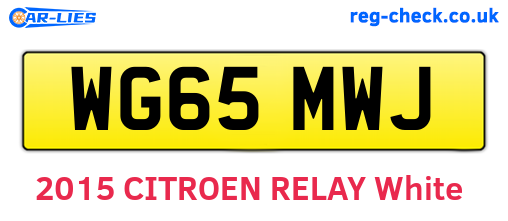 WG65MWJ are the vehicle registration plates.