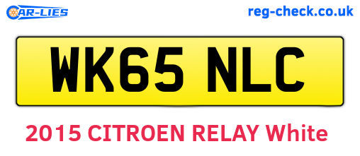 WK65NLC are the vehicle registration plates.