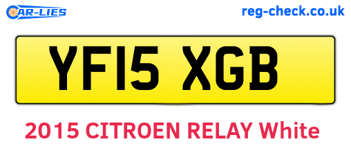 YF15XGB are the vehicle registration plates.