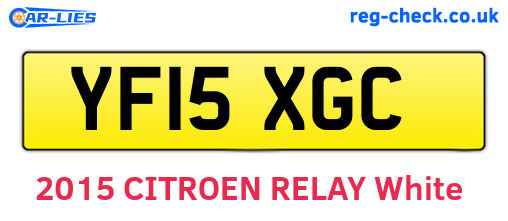 YF15XGC are the vehicle registration plates.
