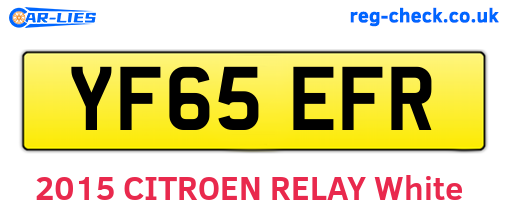YF65EFR are the vehicle registration plates.
