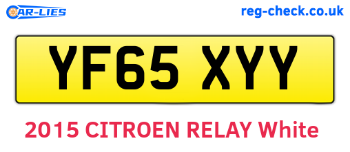 YF65XYY are the vehicle registration plates.