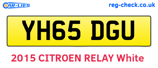 YH65DGU are the vehicle registration plates.