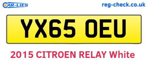 YX65OEU are the vehicle registration plates.