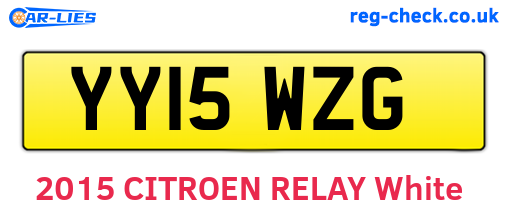 YY15WZG are the vehicle registration plates.