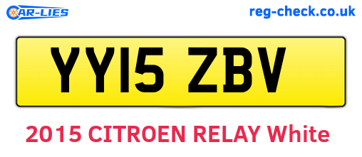 YY15ZBV are the vehicle registration plates.
