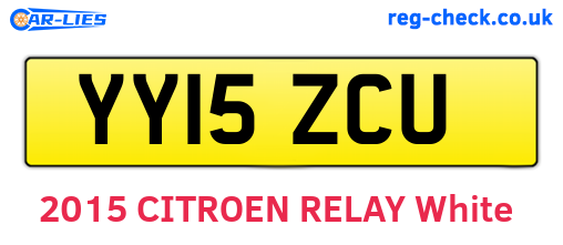 YY15ZCU are the vehicle registration plates.