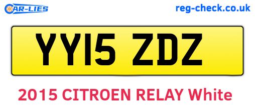 YY15ZDZ are the vehicle registration plates.